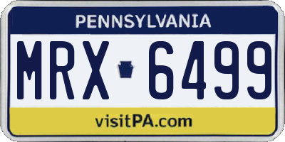 PA license plate MRX6499
