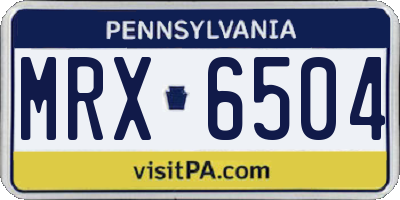 PA license plate MRX6504