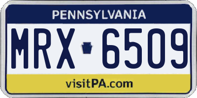 PA license plate MRX6509