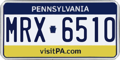PA license plate MRX6510