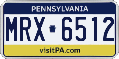 PA license plate MRX6512