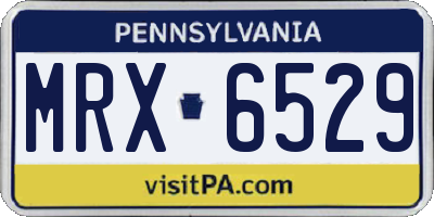PA license plate MRX6529