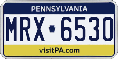 PA license plate MRX6530