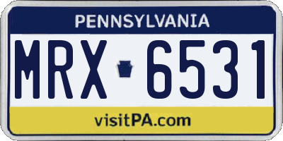 PA license plate MRX6531