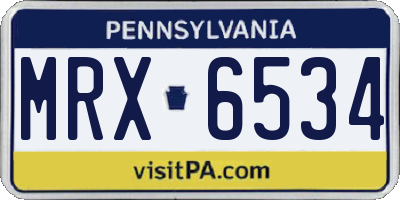 PA license plate MRX6534