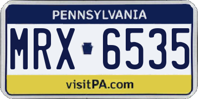 PA license plate MRX6535