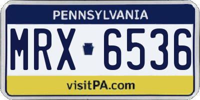 PA license plate MRX6536