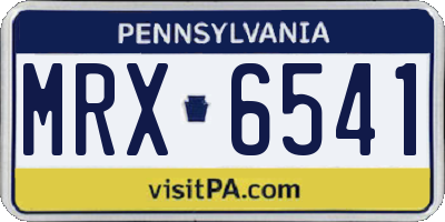 PA license plate MRX6541