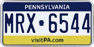 PA license plate MRX6544