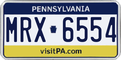 PA license plate MRX6554