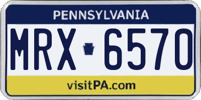 PA license plate MRX6570