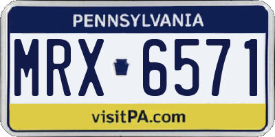PA license plate MRX6571