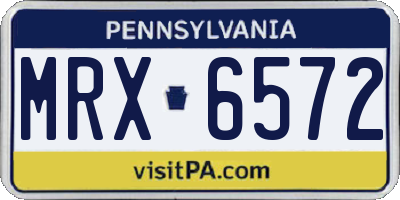 PA license plate MRX6572