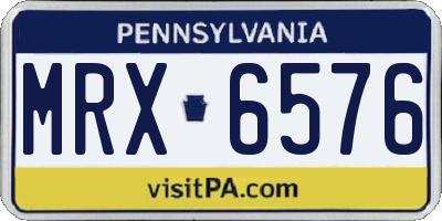 PA license plate MRX6576