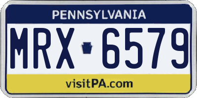 PA license plate MRX6579