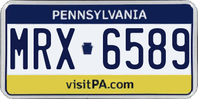 PA license plate MRX6589