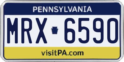 PA license plate MRX6590
