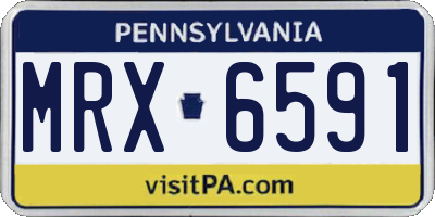 PA license plate MRX6591