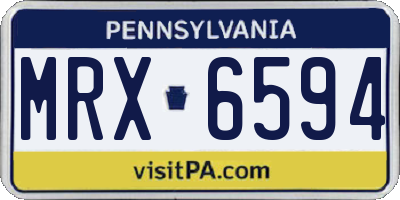 PA license plate MRX6594