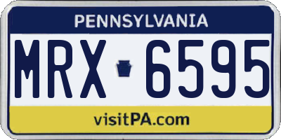 PA license plate MRX6595