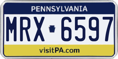 PA license plate MRX6597