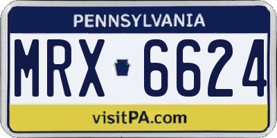 PA license plate MRX6624
