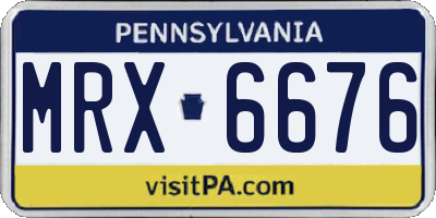 PA license plate MRX6676