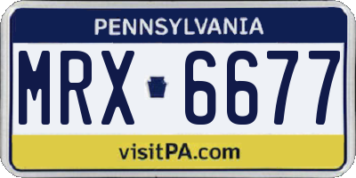PA license plate MRX6677
