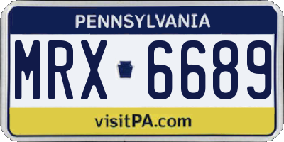 PA license plate MRX6689