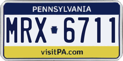 PA license plate MRX6711