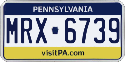 PA license plate MRX6739