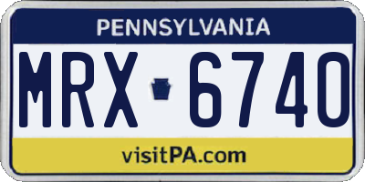 PA license plate MRX6740