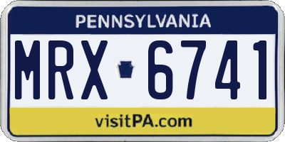 PA license plate MRX6741