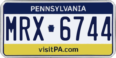 PA license plate MRX6744