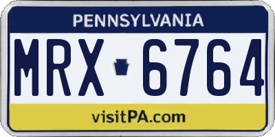 PA license plate MRX6764