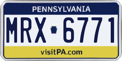 PA license plate MRX6771