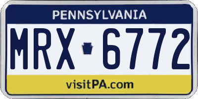 PA license plate MRX6772