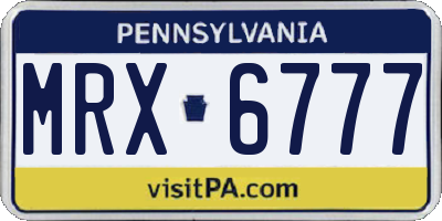 PA license plate MRX6777