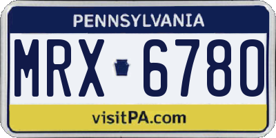 PA license plate MRX6780