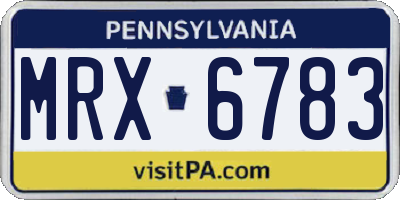 PA license plate MRX6783