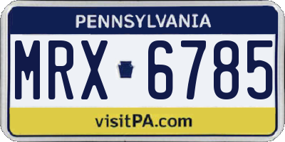 PA license plate MRX6785