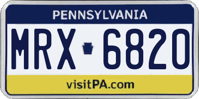 PA license plate MRX6820