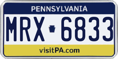 PA license plate MRX6833