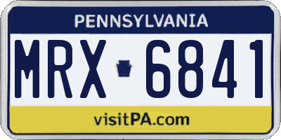 PA license plate MRX6841