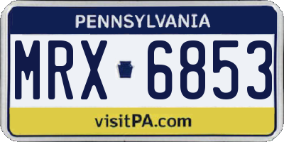 PA license plate MRX6853