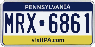 PA license plate MRX6861