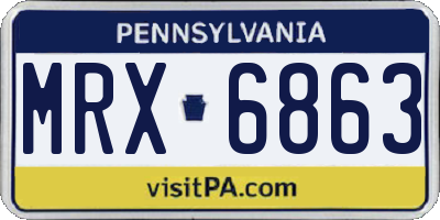 PA license plate MRX6863