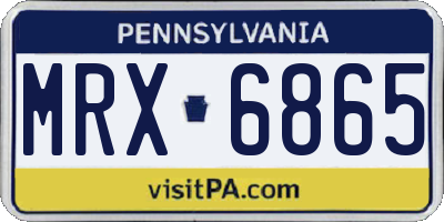 PA license plate MRX6865