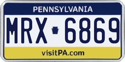 PA license plate MRX6869