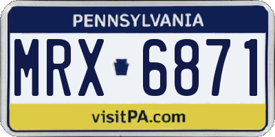 PA license plate MRX6871
